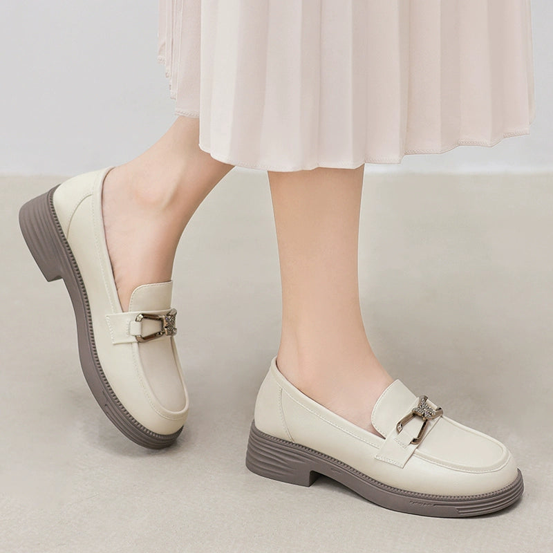 Gucci Tianlun super soft loafers 2023 new autumn models black metal buckle commuting one pedal small leather shoes women's models
