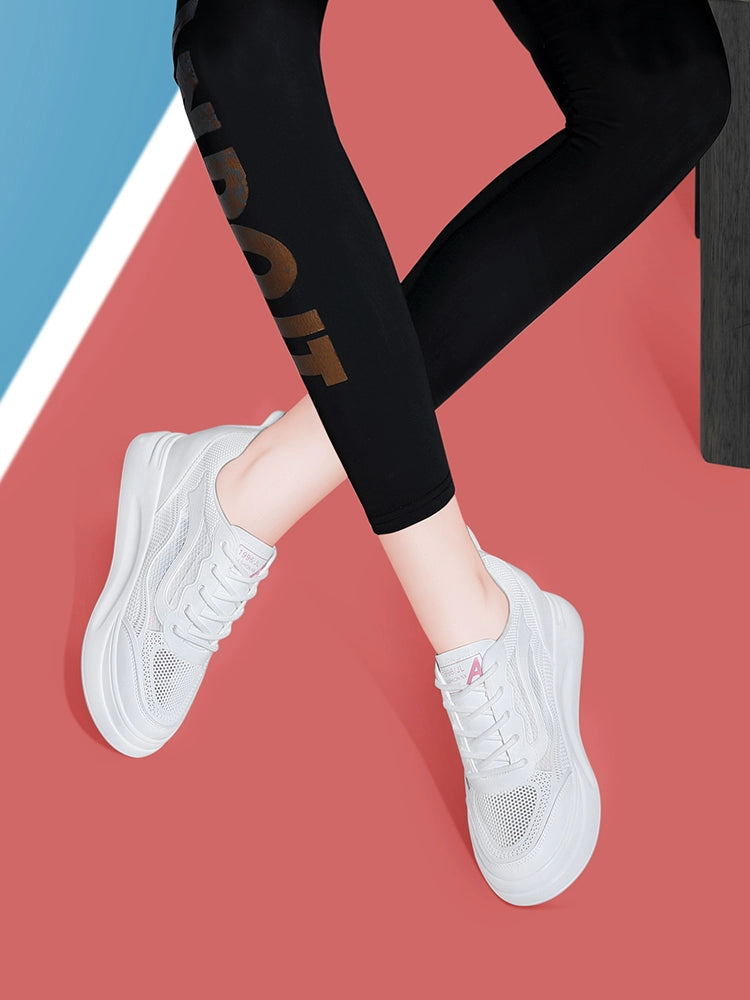 Gucci Tianlun Baotou sports sandals women's summer 2023 new mesh breathable explosion inner height increase white shoes