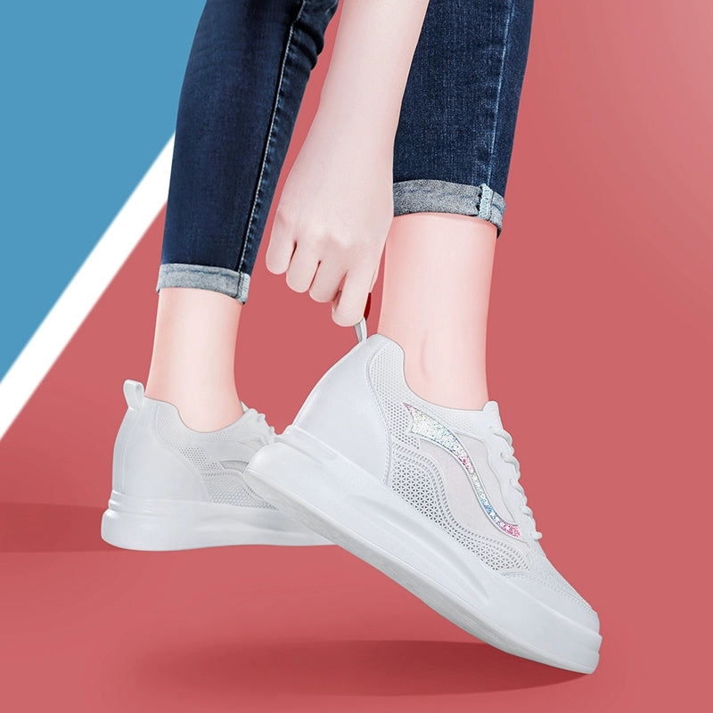 Gucci Tianlun Baotou sports sandals women's summer 2023 new mesh breathable explosion inner height increase white shoes