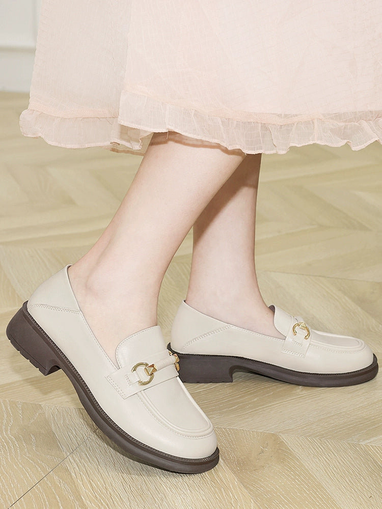 Flat-soled loafers for women's spring and autumn 2023 new single shoes, soft soles and soft surfaces, British style mother models, small leather shoes for women