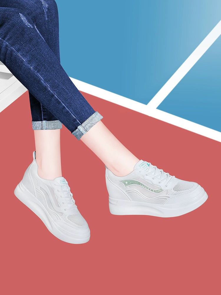 Gucci Tianlun Baotou sports sandals women's summer 2023 new mesh breathable explosion inner height increase white shoes