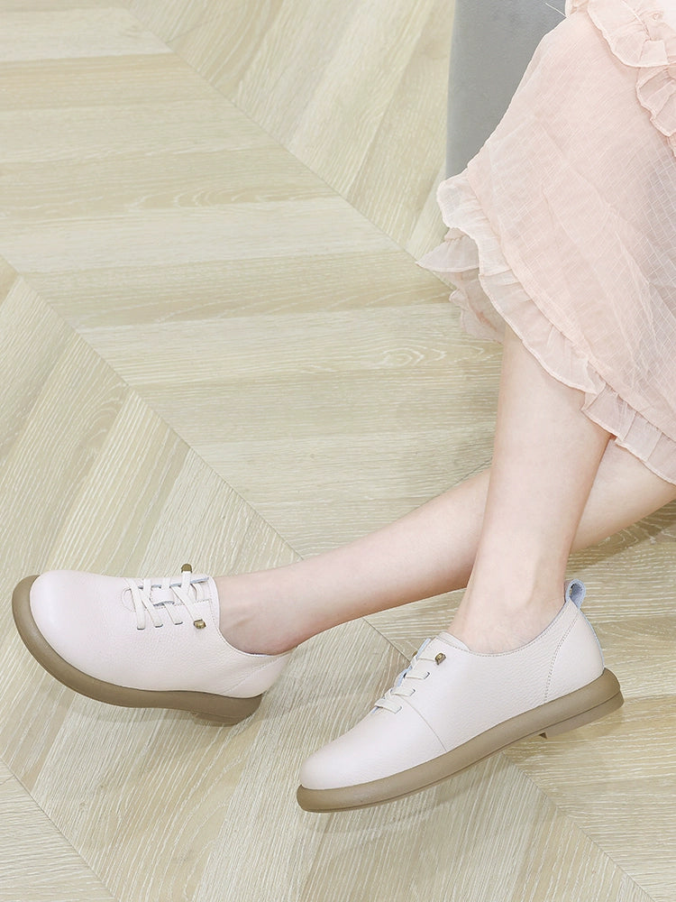 Mom single shoes women's leather soft sole soft surface comfortable first layer cowhide 2023 new fashion women's leather shoes autumn