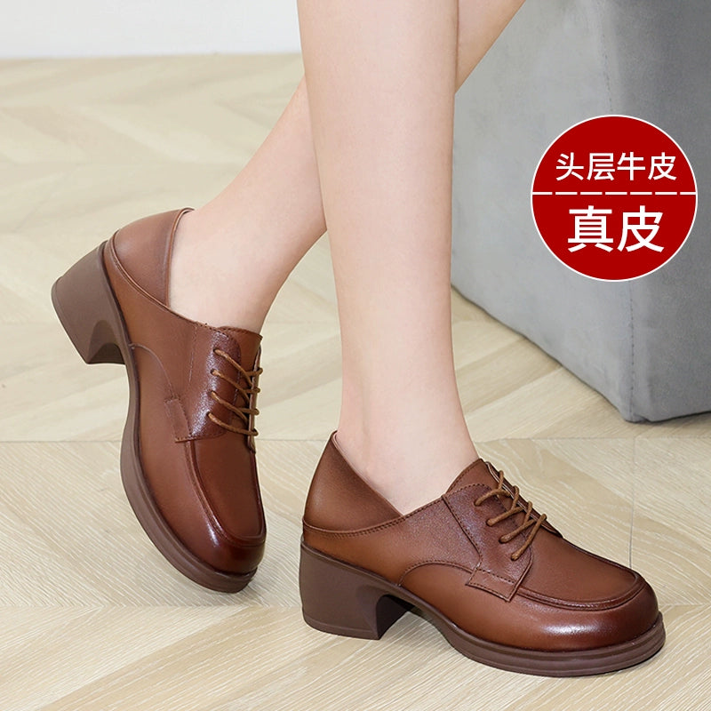 Gucci Tianlun, small leather shoes worn by middle-aged mothers, foreign style 2023 new leather shoes, women's leather shoes, spring and autumn models
