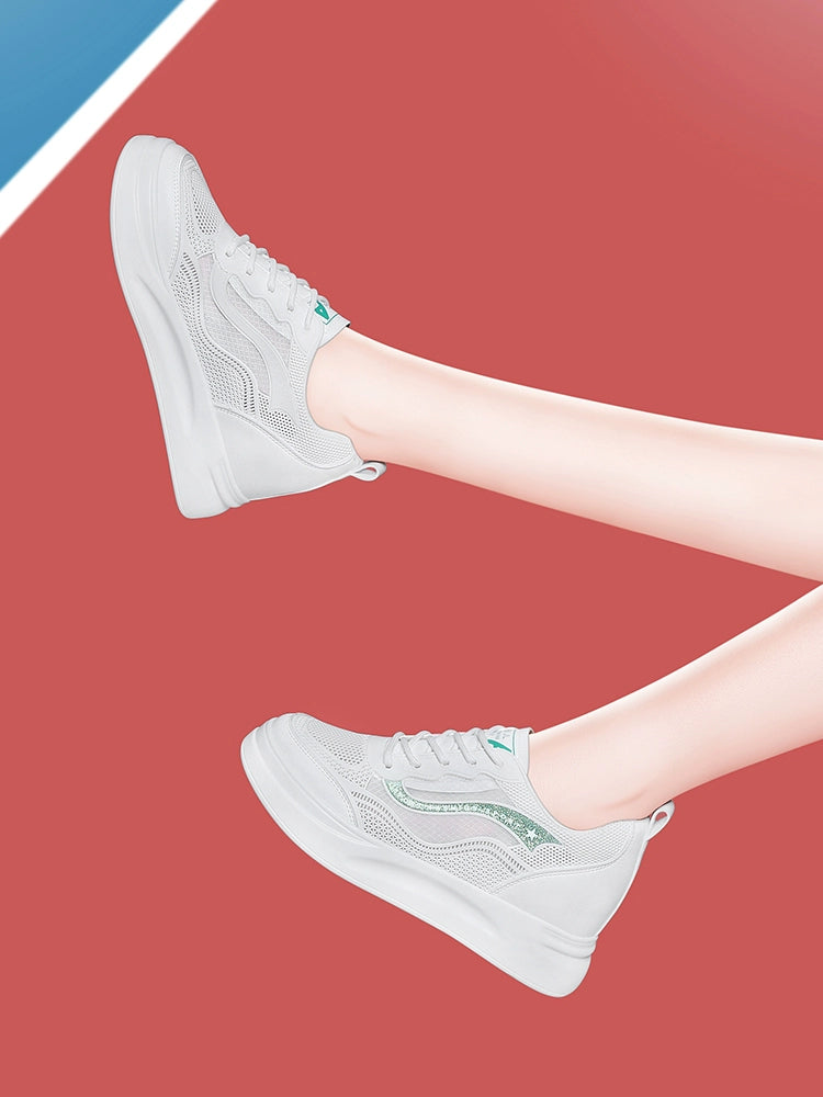 Gucci Tianlun Baotou sports sandals women's summer 2023 new mesh breathable explosion inner height increase white shoes