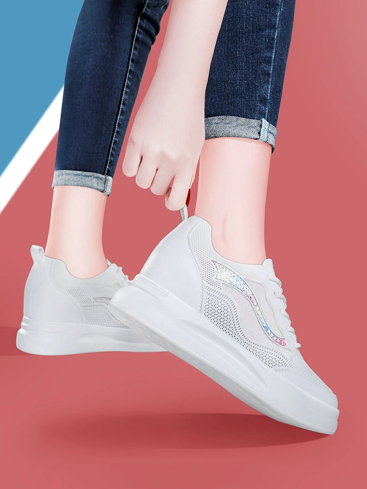 Gucci Tianlun Baotou sports sandals women's summer 2023 new mesh breathable explosion inner height increase white shoes