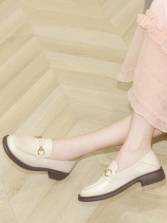 Flat-soled loafers for women's spring and autumn 2023 new single shoes, soft soles and soft surfaces, British style mother models, small leather shoes for women