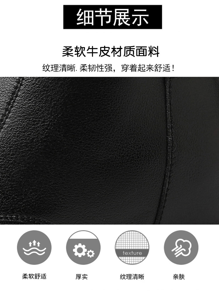 Martin boots women's 2023 new small inner height increase women's boots winter velvet boots leather short boots winter