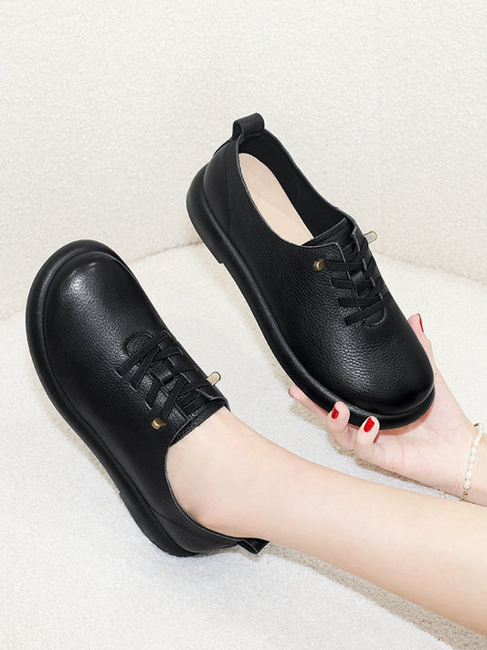 Mom single shoes women's leather soft sole soft surface comfortable first layer cowhide 2023 new fashion women's leather shoes autumn